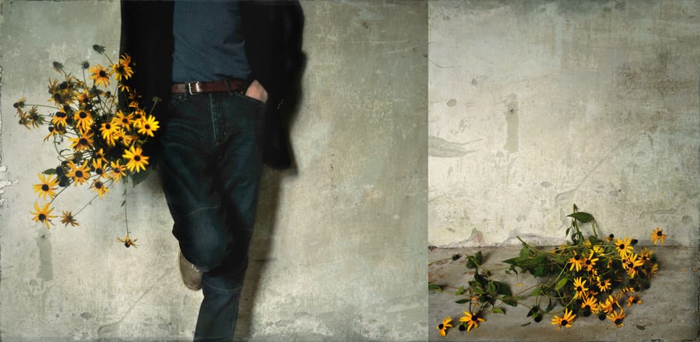 Man With Yellow Flowers by Darko Cuder — canvas wall art