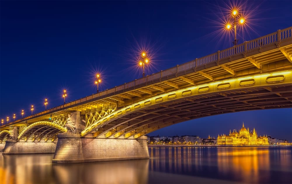 Budapest Night Lights by Thomas D Mørkeberg — canvas wall art