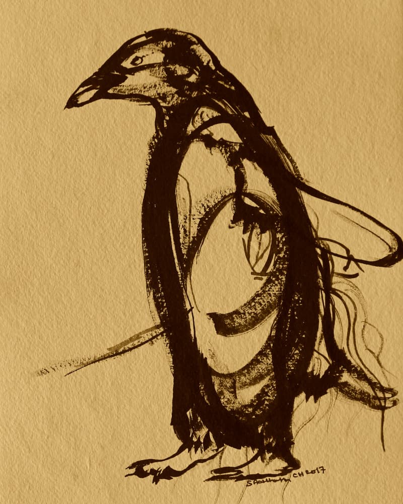 Brushstroke Penguin by Santhosh ch — canvas wall art