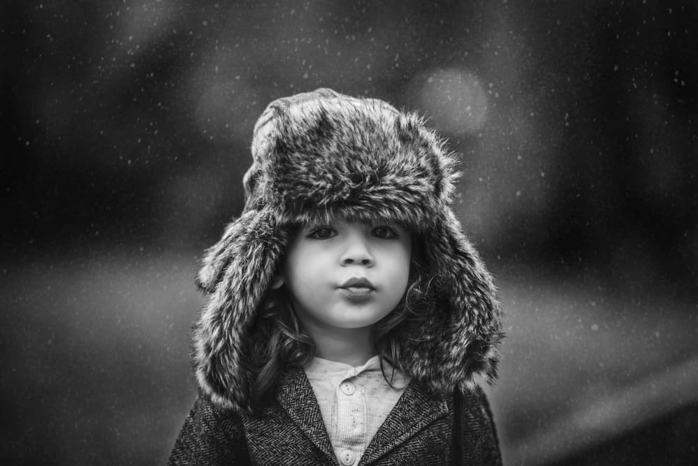 Pensive Winter Child by Carmit Rozenzvig — canvas wall art