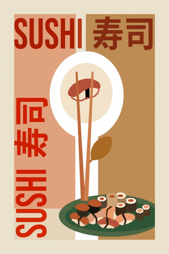 Modern Japanese Sushi by casa cartissi — canvas wall art