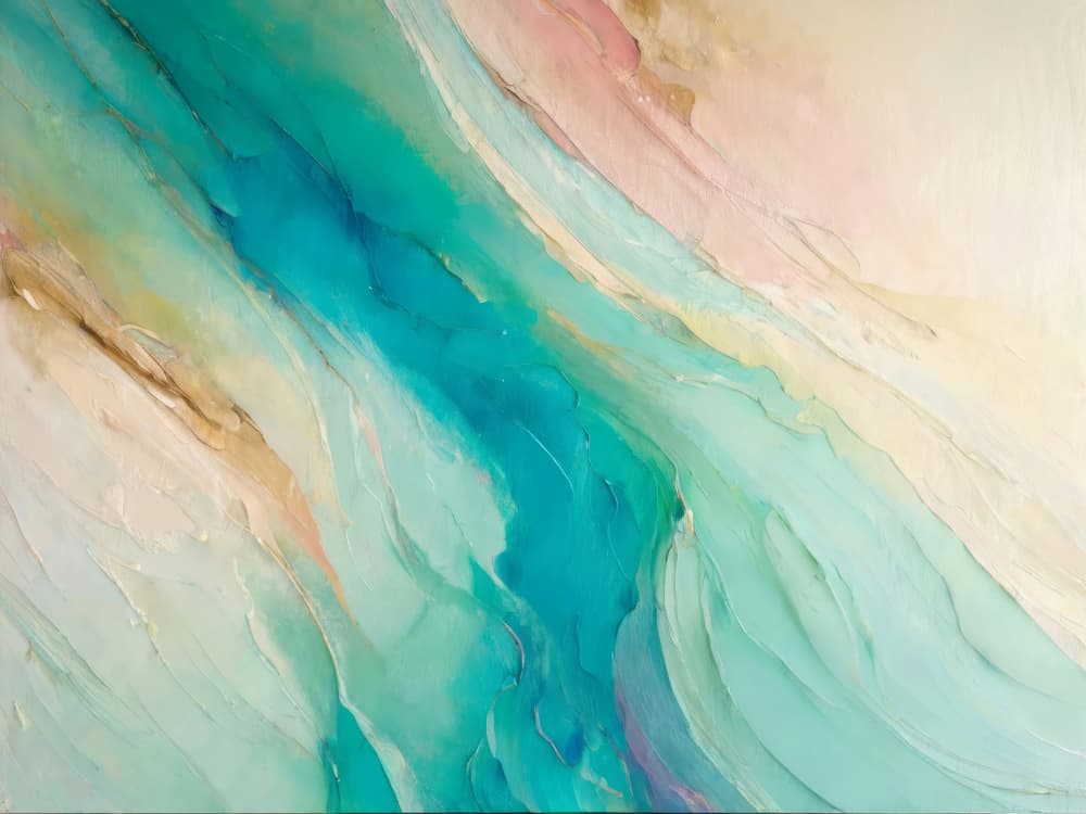 Flowing Teal Gold Abstract by Alpenglow Workshop — canvas wall art