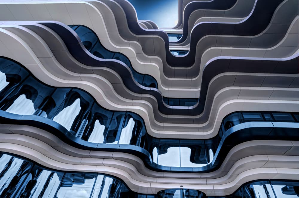 Wavy Modern Architecture by Erhard Batzdorf — canvas wall art