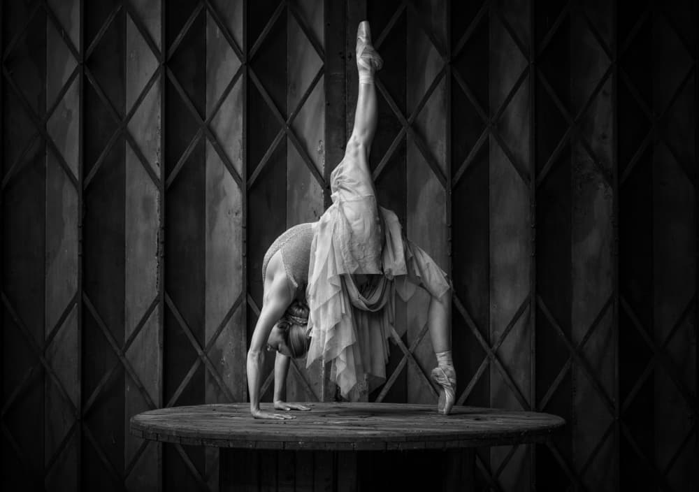 Dramatic Ballerina Strength by Luc Stalmans — canvas wall art