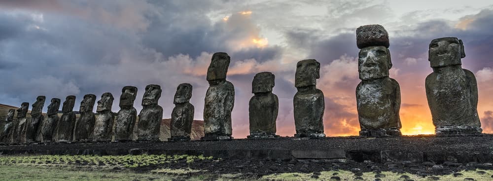 Easter Island Moai Sunset by Karsten Wrobel — canvas wall art