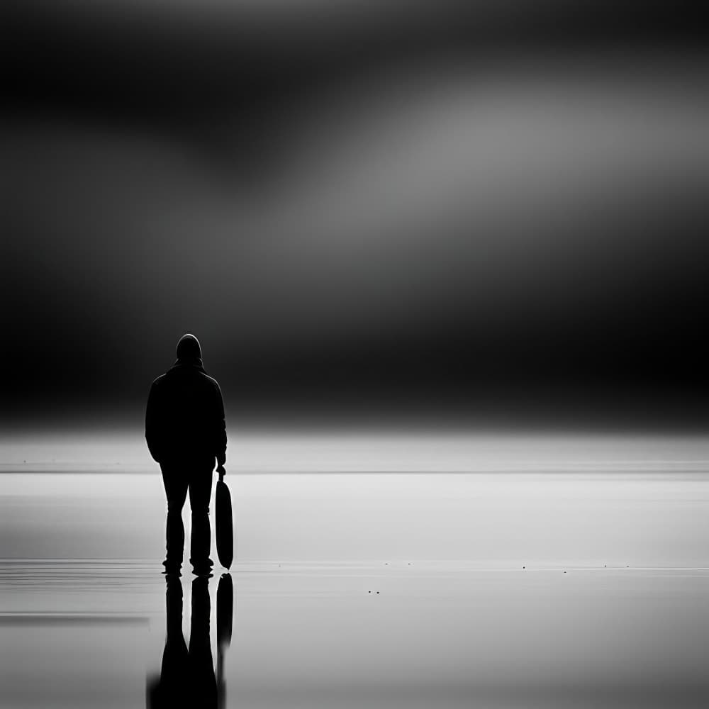 Solitary Figure Reflection by INCOGNITO — canvas wall art