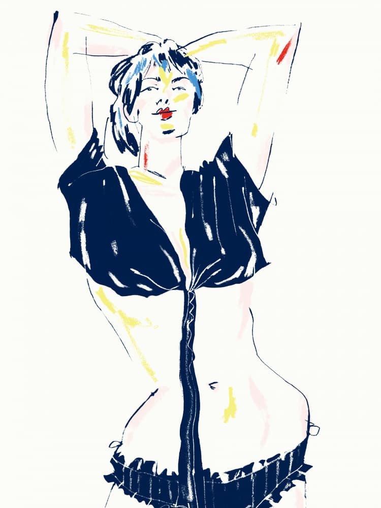 Confident Lingerie Pose by Francesco Gulina — canvas wall art