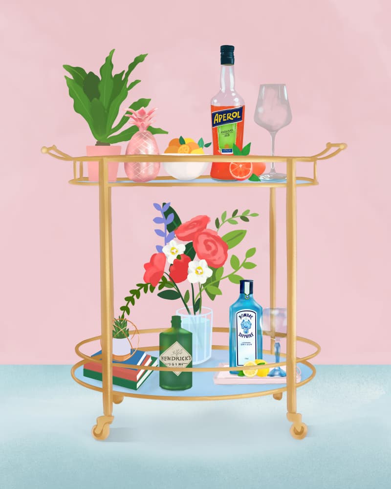 Bar Cart by Petra Lizde — canvas wall art