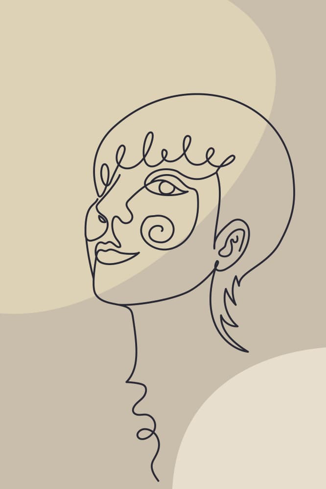 Serene Line Art Face by Anna Rose — canvas wall art