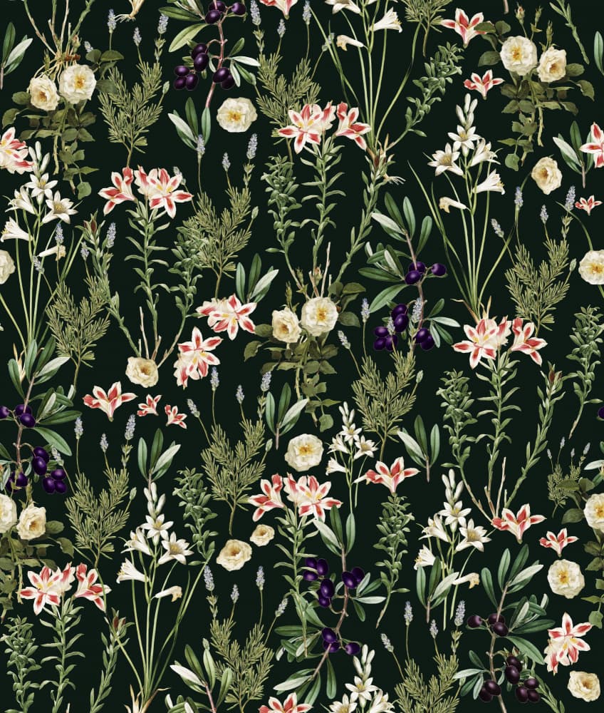 Dark Floral Bloom by Uma Gokhale — canvas wall art