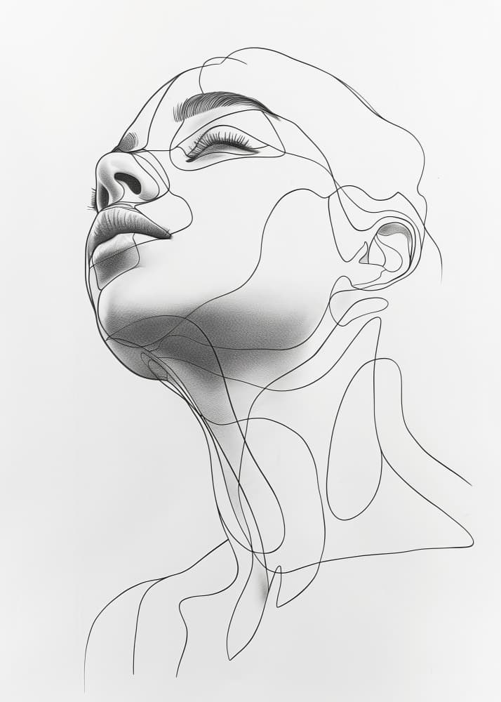 Serene Line Woman by Justyna Jaszke — canvas wall art