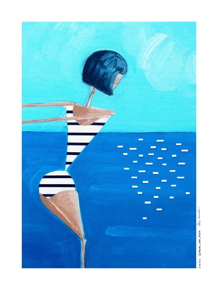 DIVING WOMAN by Awol Art Alex — canvas wall art