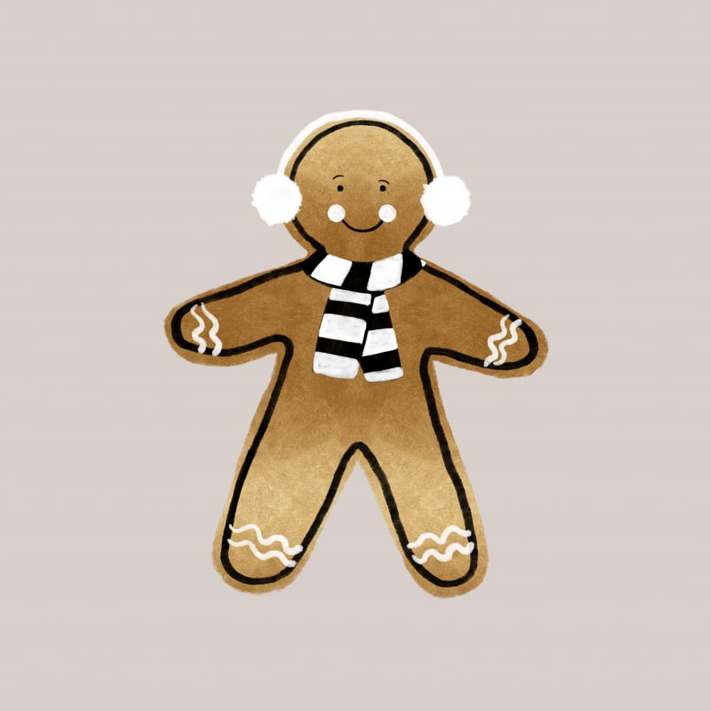 Happy Winter Gingerbread Man by Orara Studio — canvas wall art