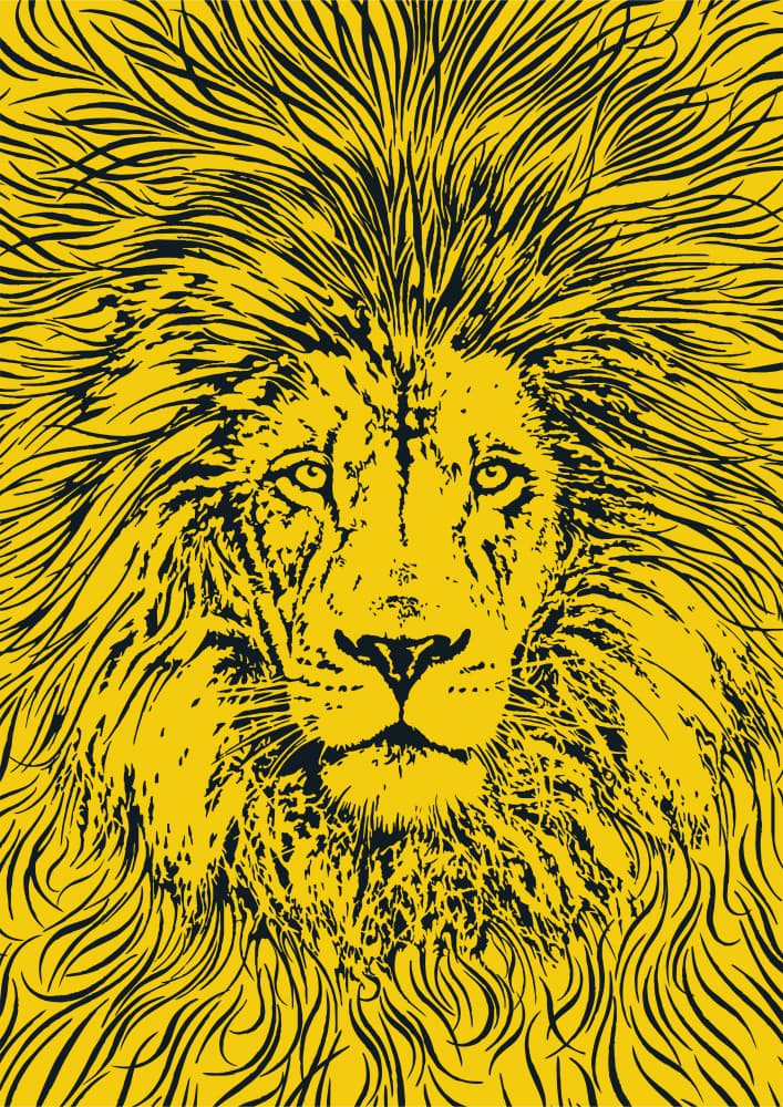 Majestic Yellow Lion by Carlo Kaminski — canvas wall art