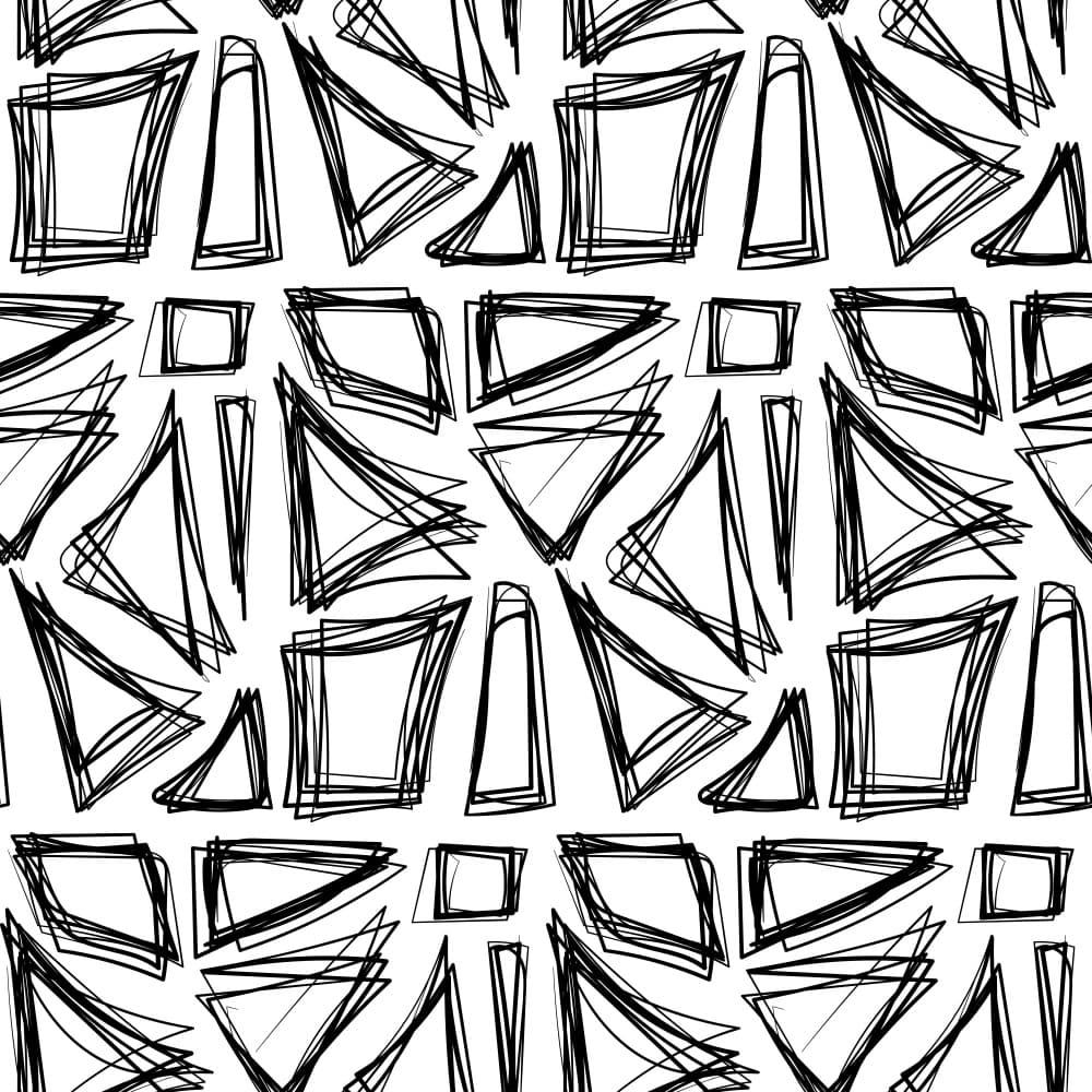 Scribbled Geometric Shapes by Marika Barsrsind — canvas wall art