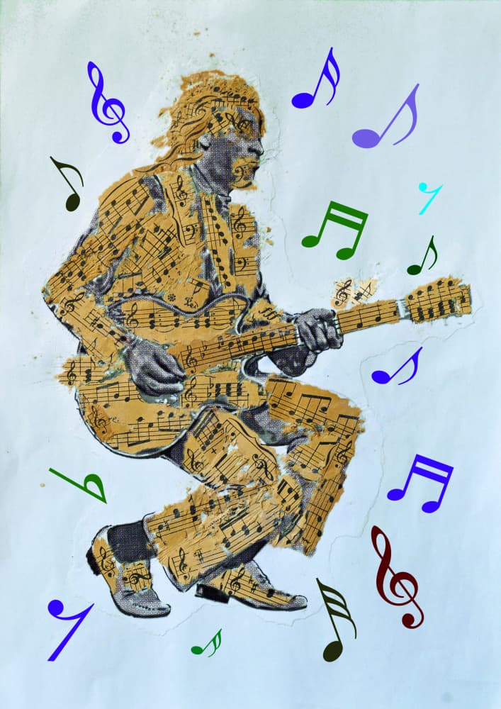 Dynamic Guitar Musician by Carlo Kaminski — canvas wall art