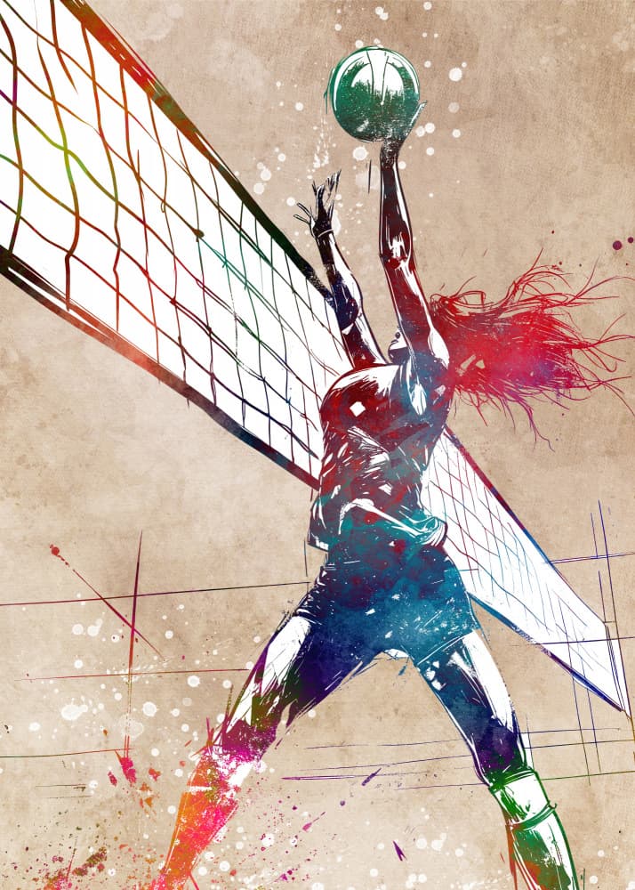 Dynamic Volleyball Spike by Justyna Jaszke — canvas wall art