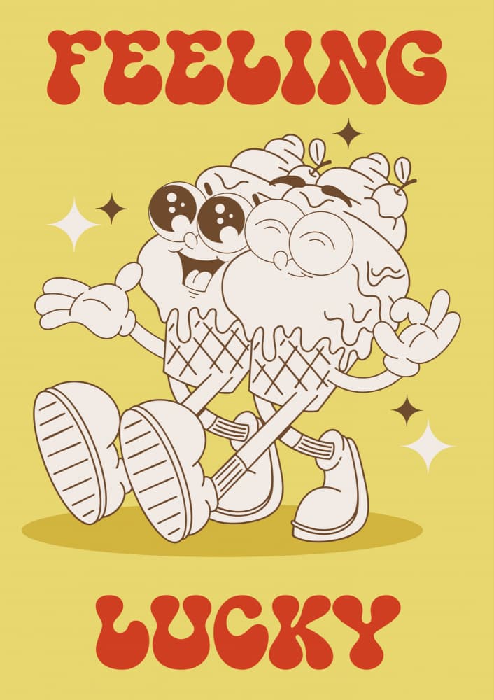 Happy Lucky Ice Cream by Alina Shulhouskaya — canvas wall art