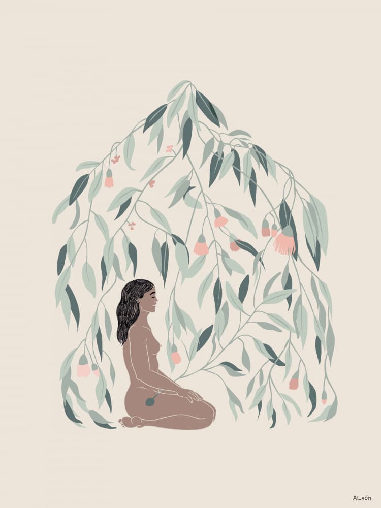 Peaceful Eucalyptus Woman by Amanda Leon — canvas wall art