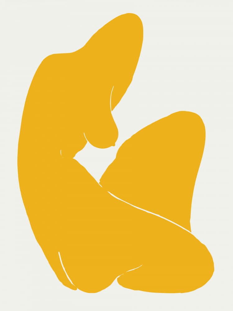 Yellow Abstract Woman by Little Dean — canvas wall art