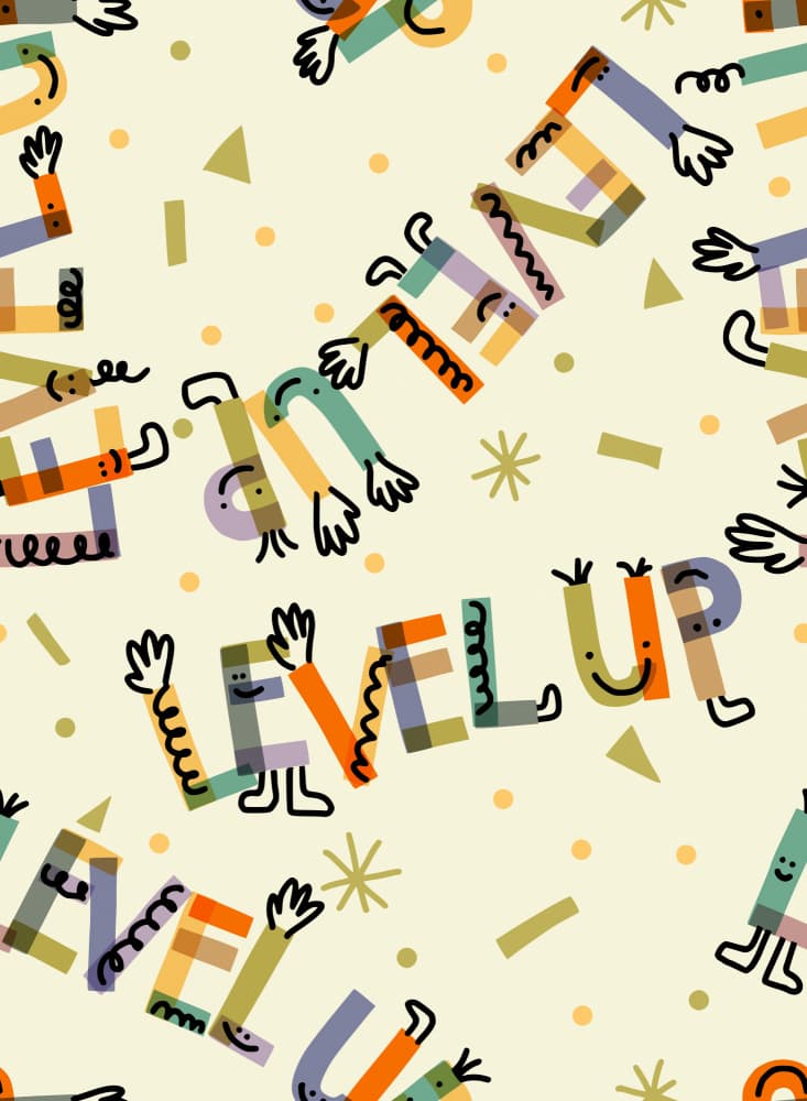 Playful Level Up by Annick — canvas wall art