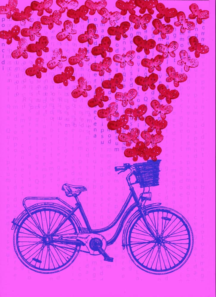 Whimsical Butterfly Bicycle by Santhosh ch — canvas wall art