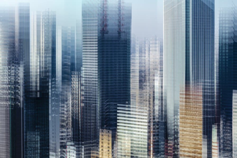 Abstract City Towers by Sasaki Makoto — canvas wall art