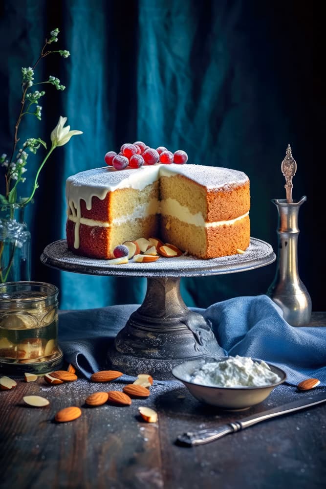 Sweet Almond Berry Cake by Justyna Jaszke — canvas wall art