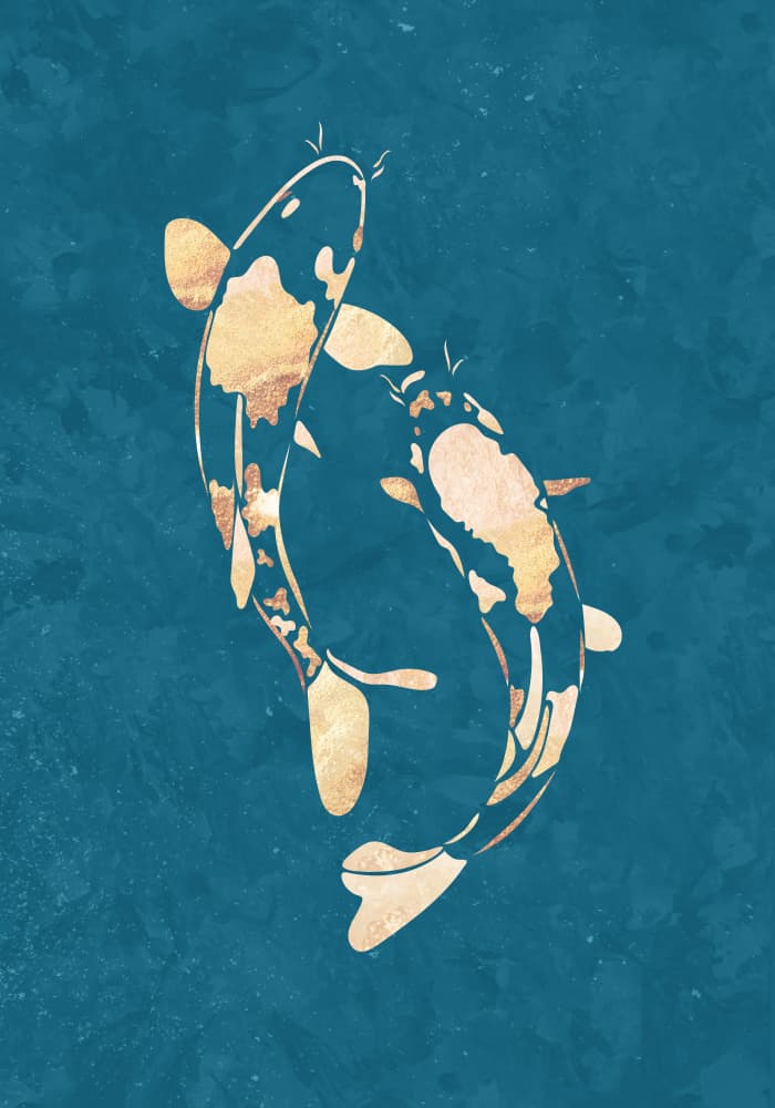 Golden Koi Harmony by Sarah Manovski — canvas wall art
