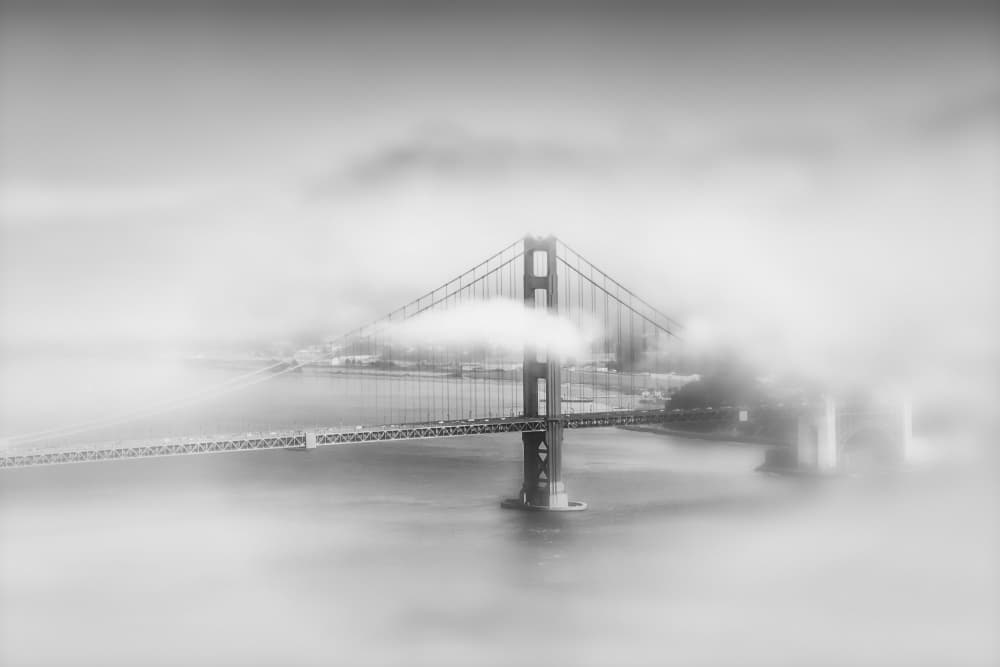 Misty Golden Gate Bridge by Melanie Viola — canvas wall art
