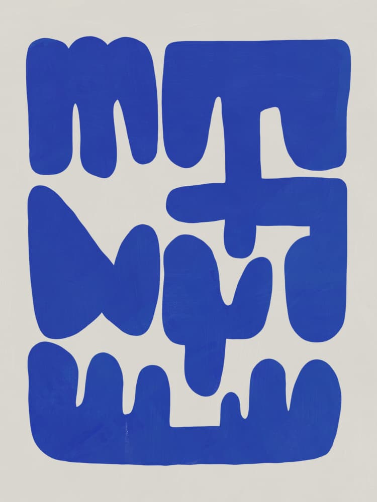 Blue Abstract Shapes by Little Dean — canvas wall art