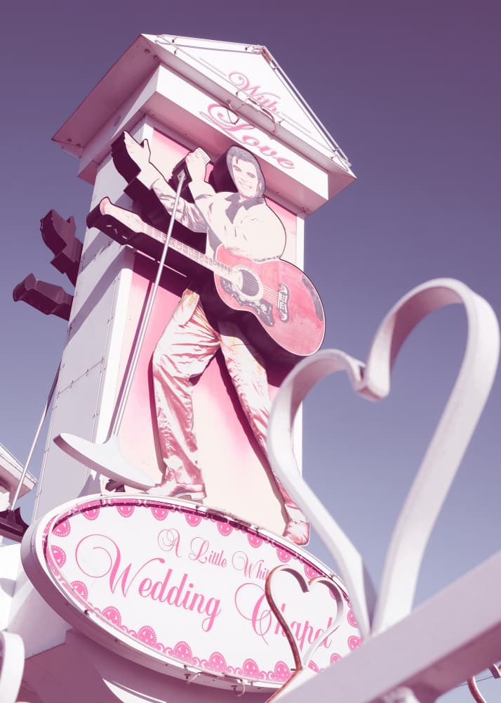 Pink Elvis Wedding Chapel by Pictufy Studio III — canvas wall art