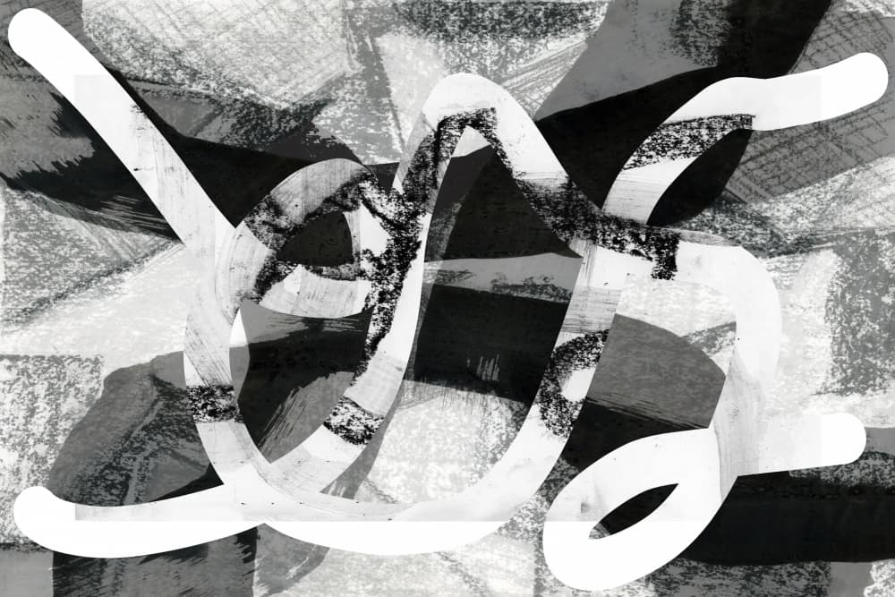Dynamic Monochrome Strokes by cartissi — canvas wall art