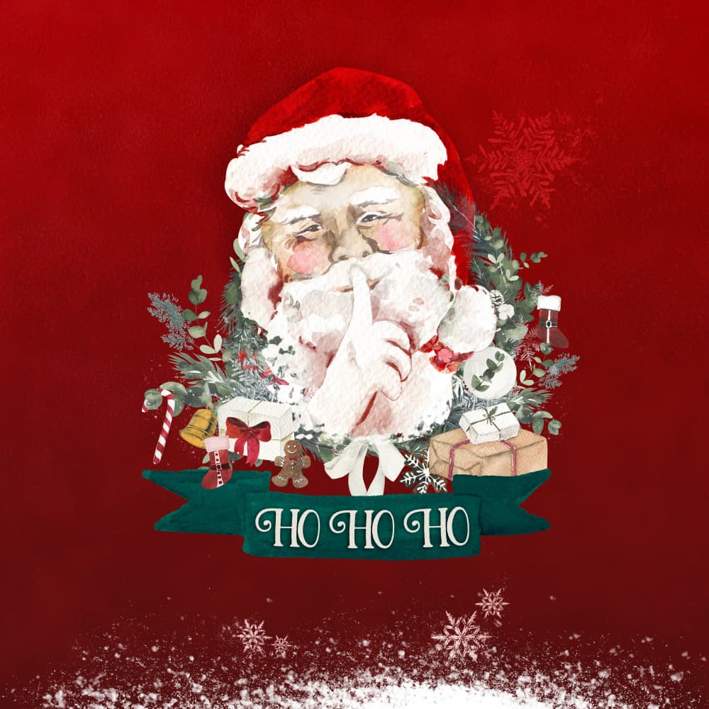 Santa's Secret Joy by Emel Tunaboylu — canvas wall art