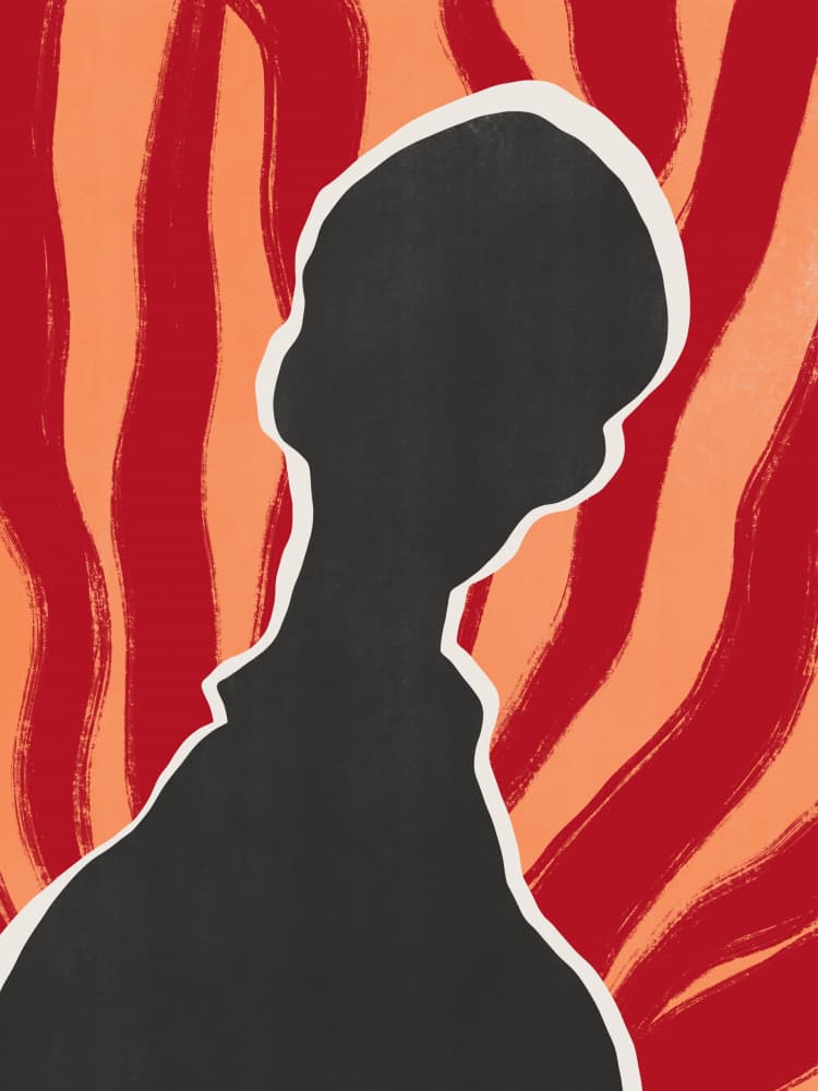 Moody Human Silhouette by Little Dean — canvas wall art