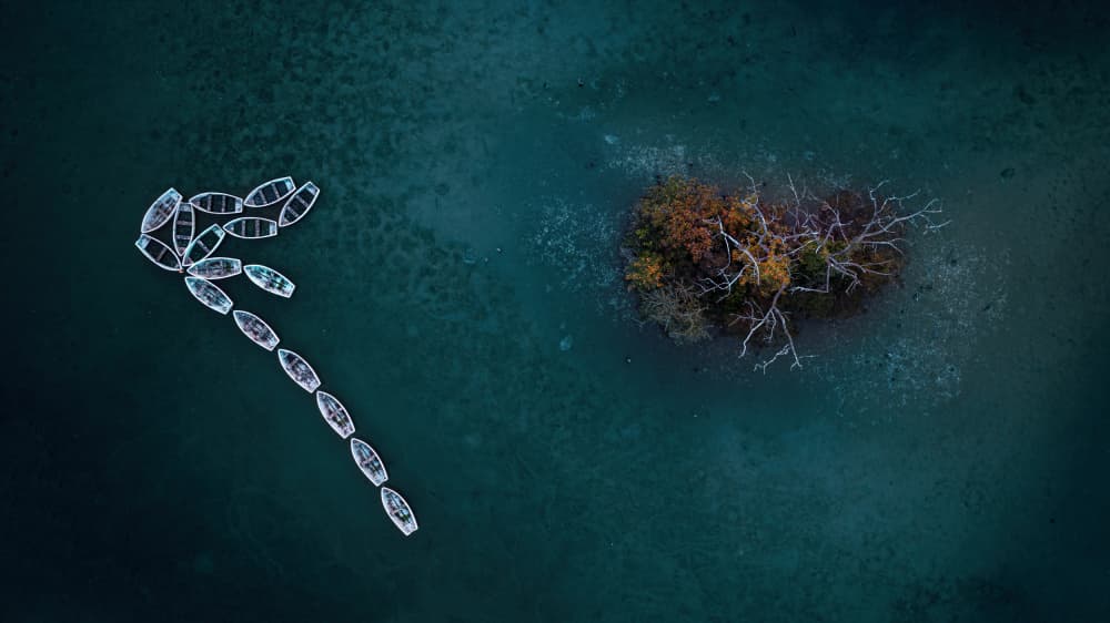 Arrow of Boats Island by Kutub Uddin — canvas wall art