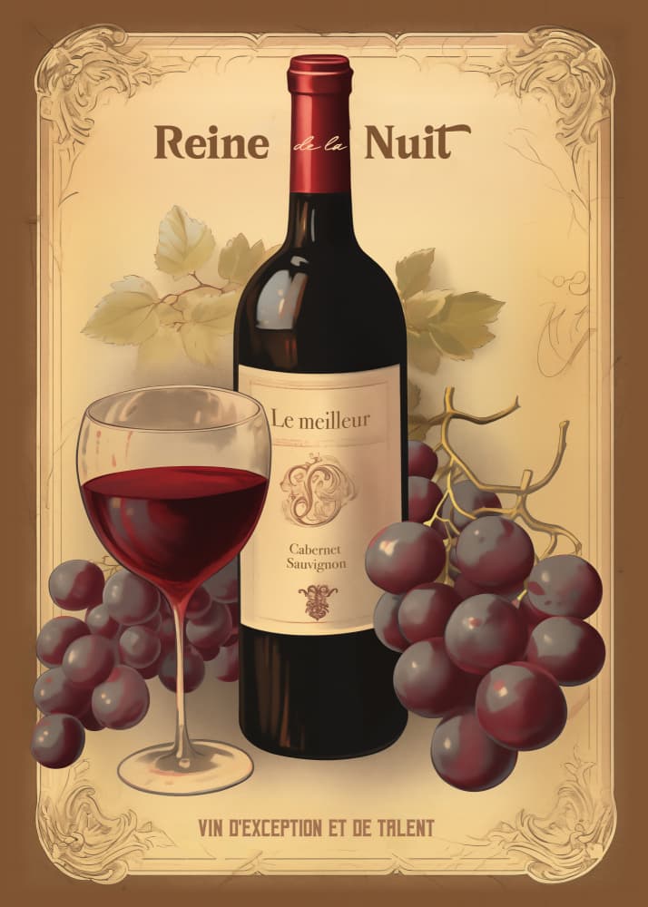 Vintage Wine and Grapes by Andreas Magnusson — canvas wall art