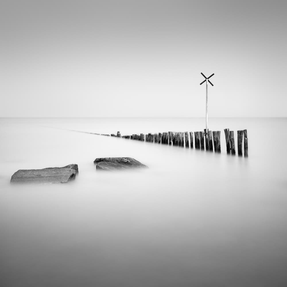 Monochrome Ocean Boundary by Christophe Staelens — canvas wall art