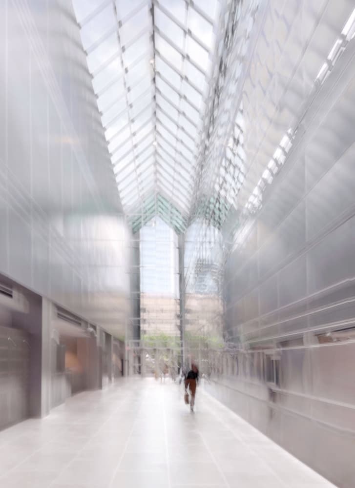 Blurred Modern Corridor by Yanyan Gong — canvas wall art