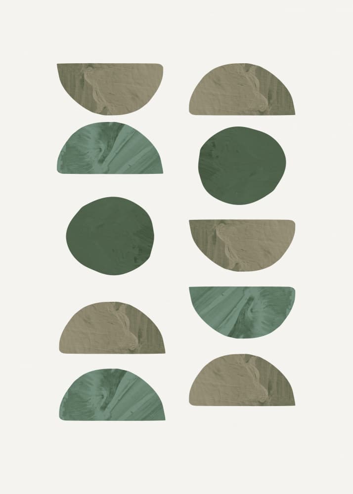 Abstract Earthy Green Shapes by Pictufy Studio — canvas wall art