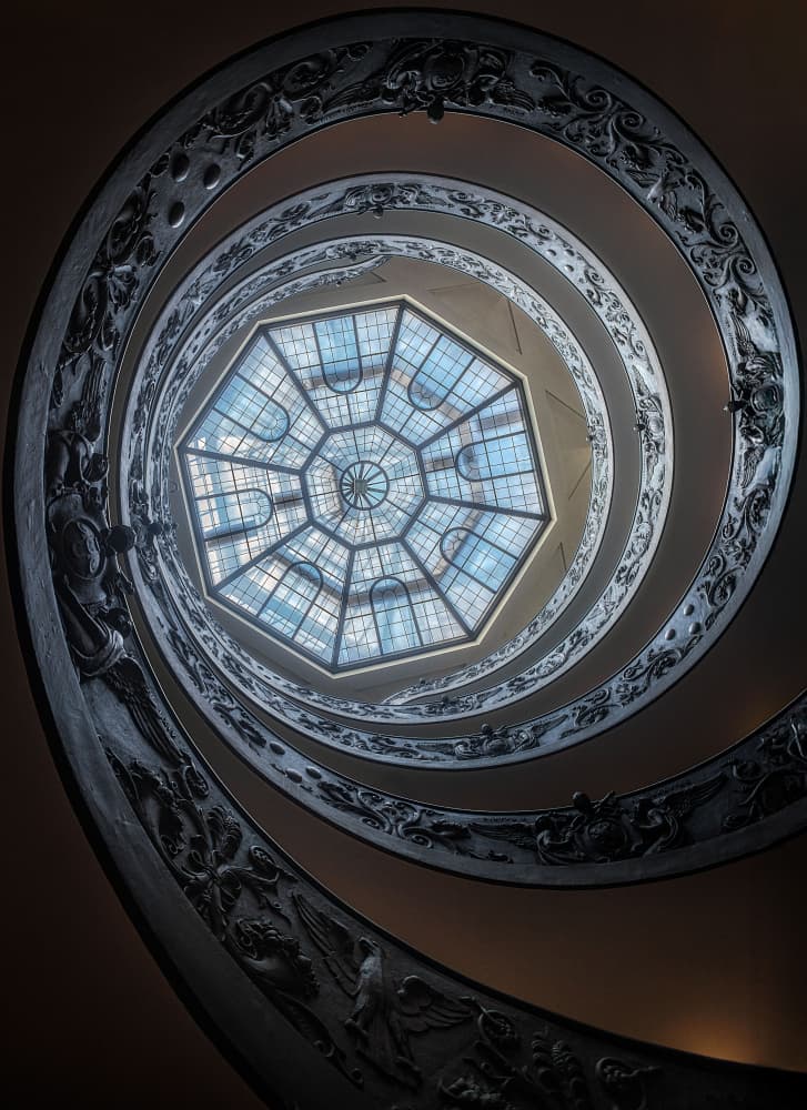 Ornate Spiral Staircase by Antonio Melián Vega — canvas wall art