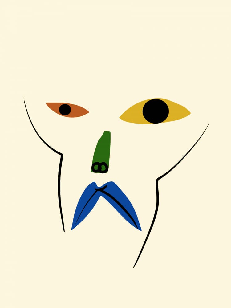 Bold Abstract Face by Little Dean — canvas wall art