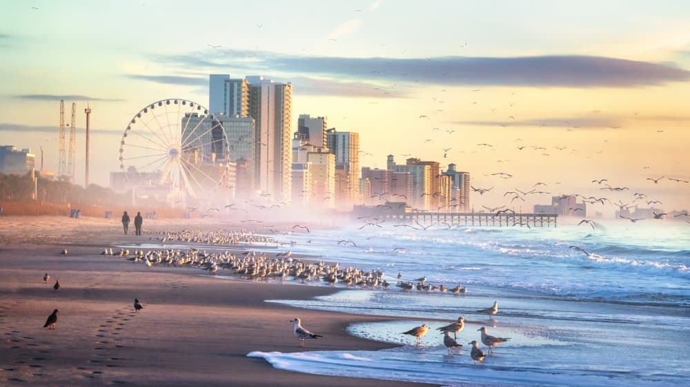 Coastal City Sunrise by Jianping Yang — canvas wall art