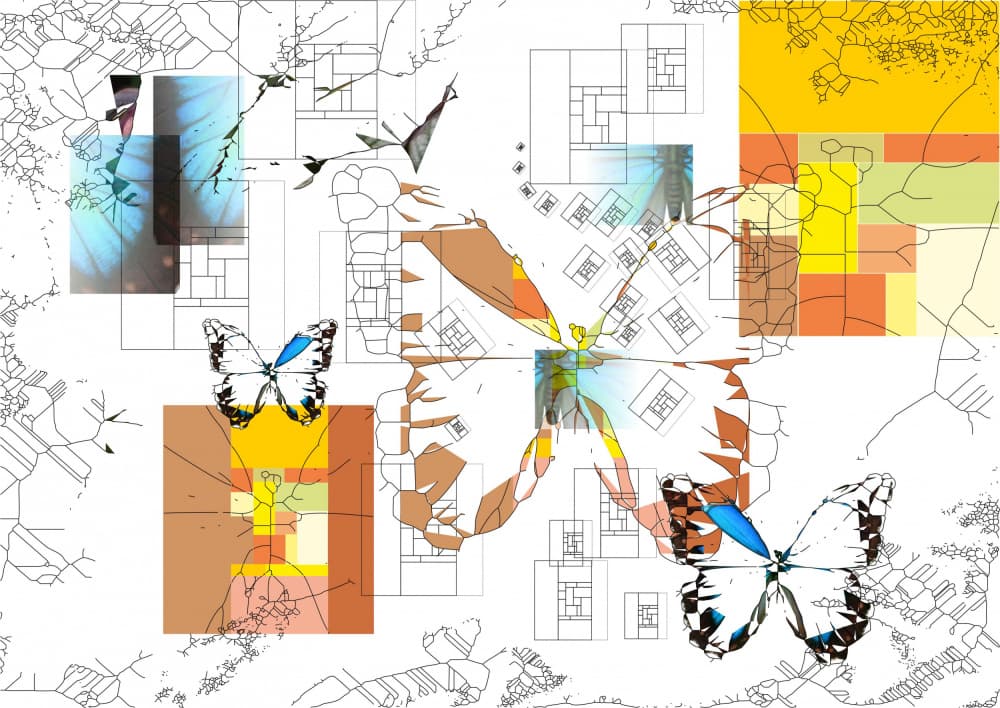 Abstract Butterfly Geometry by Magdalena Herichova — canvas wall art