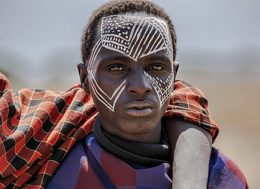 African Tribal Face Paint by Jois Domont ( J.L.G.) — canvas wall art