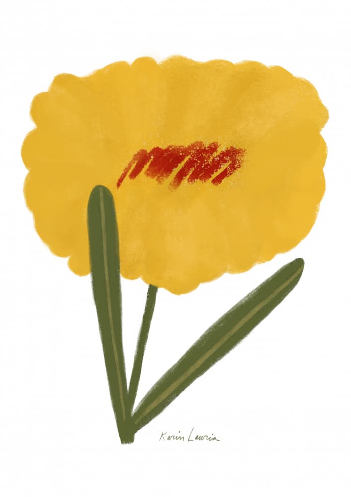 Simple Yellow Bloom by Karin Lauria — canvas wall art