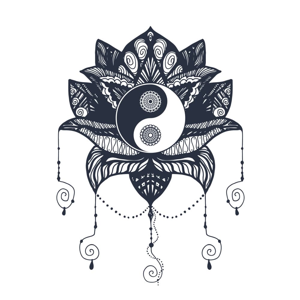Zen Lotus Yin Yang by Marika Barsrsind — canvas wall art