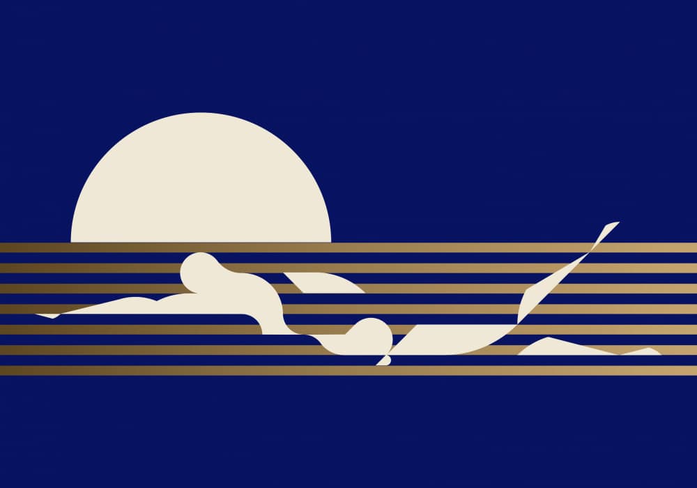 Moonlit Ocean Swimmers by Studio Soleil — canvas wall art