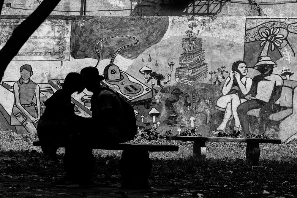Romantic Mural Couple by Andy Bauer — canvas wall art