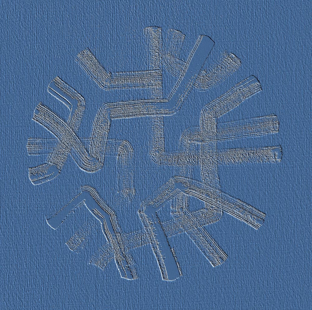 Embossed Blue Geometry by Santhosh ch — canvas wall art